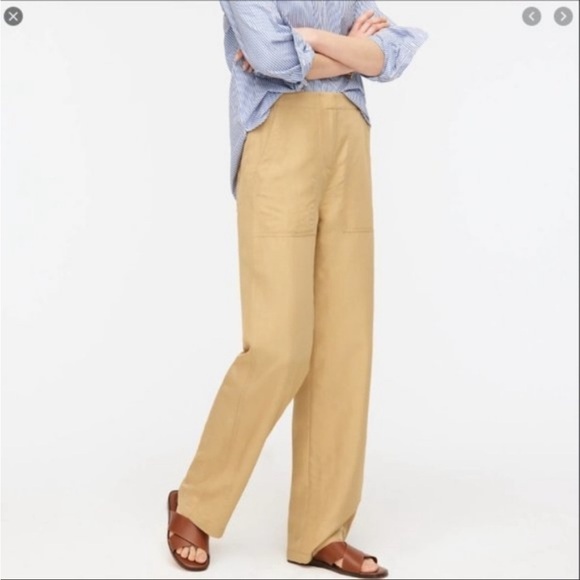NWT J. Crew Pan Trouser High Rise Straight Leg Surplus Pocket Patch Utility Wide - Picture 2 of 14